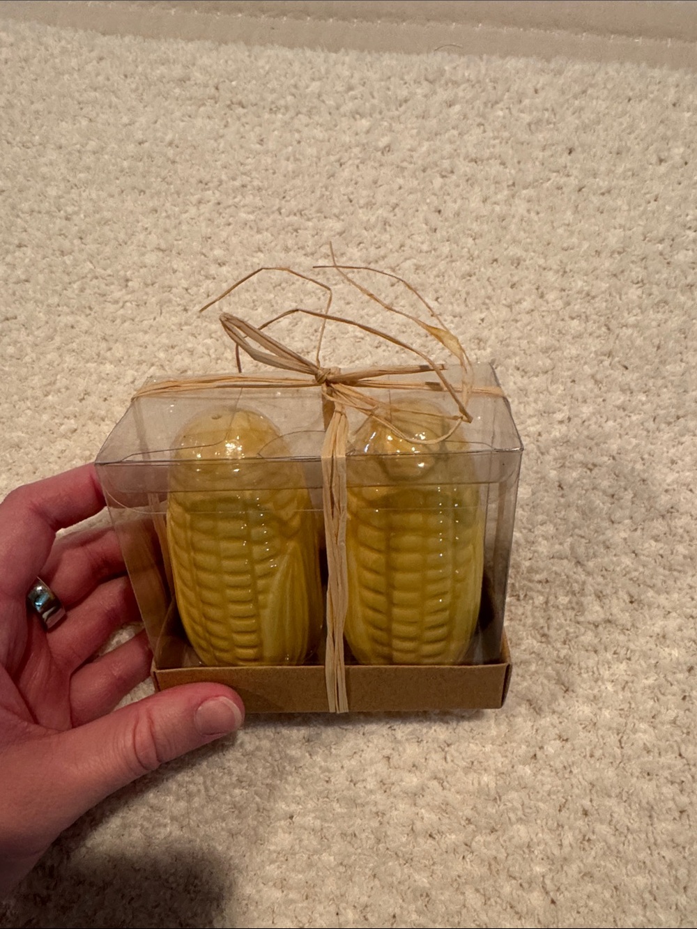 Set of 2 Yellow Corn-Shaped Salt & Pepper Shakers